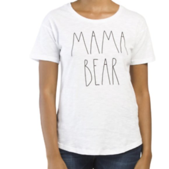 RAE DUNN white tshirt MAMA BEAR. Size Large. NWT. - Picture 1 of 4